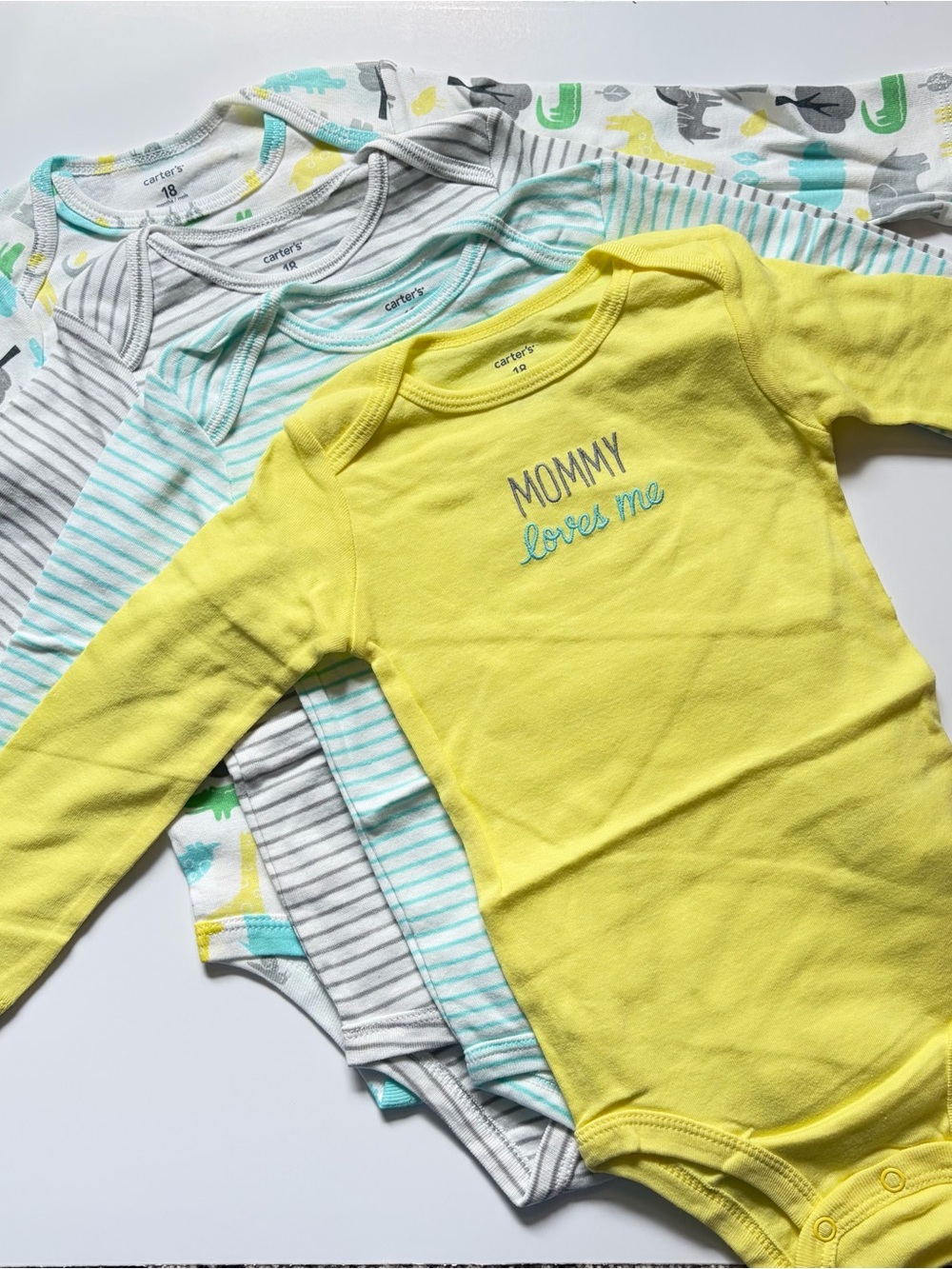 Carter’s Long Sleeve Bodysuit Bundle NWT Gender Neutral Size 18 Months